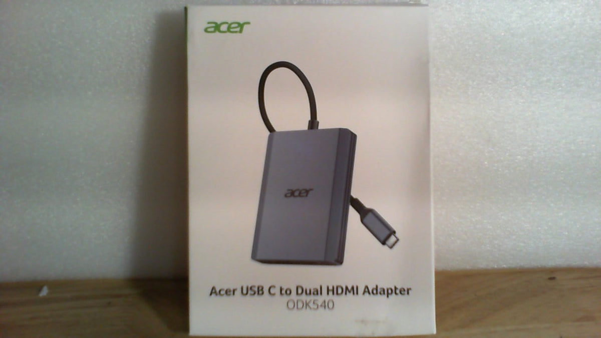 Hub USB C 4 en 1 de Acer, adaptador de tipo C a doble HDMI 4K a 60 Hz, divisor HDMI para monitores duales con puerto PD de 100 W, USB 3.0, adaptador para monitor dual compatible con Acer, XPS, HP, MacBook Neo/Air/Pro (0,65 pies)
