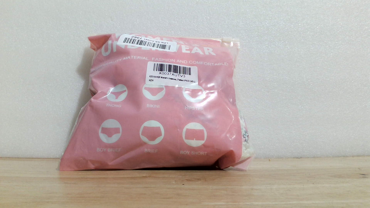 ADOVAKKER Ropa interior femenina de talle bajo, microsuave y transpirable, bragas hipster, paquete de 6 (6-E-L)