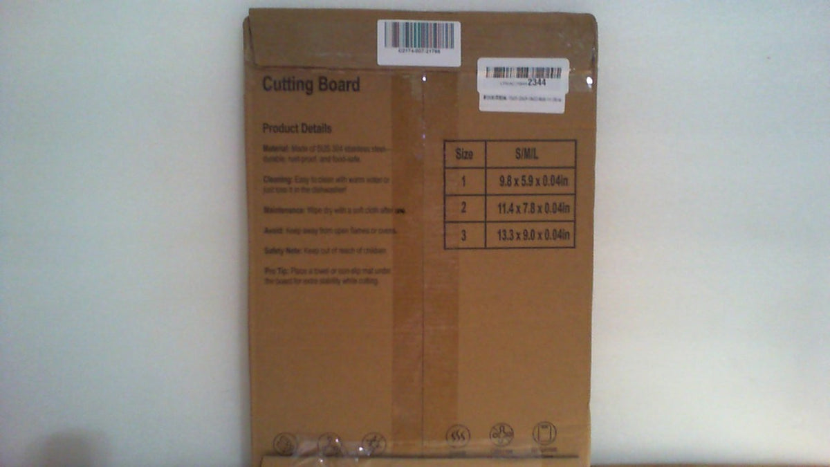 URMONA 3 tablas de cortar de acero inoxidable 304 para cocina, no se mancha ni desprende olores, bordes sin rebabas, aptas para lavavajillas, no tóxicas. Tablas de cortar S+M+L.