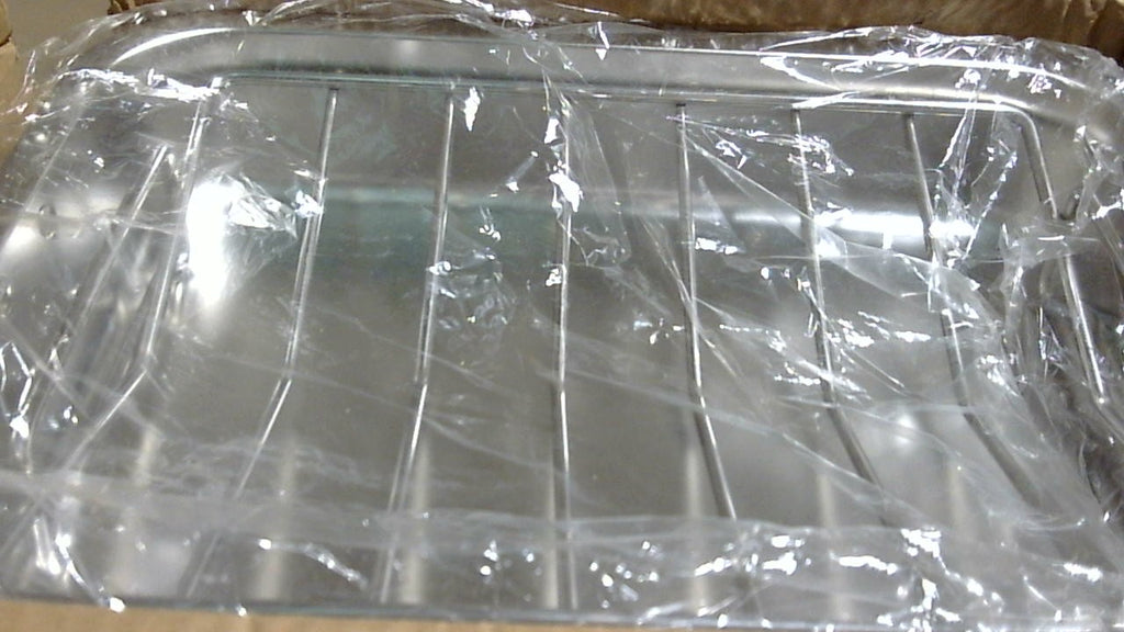 Juego de asadera VBOYL de acero inoxidable premium de 40 cm con rejillas para hornear y en forma de V - Resistente, saludable y apto para lavavajillas para pavo y pollo.