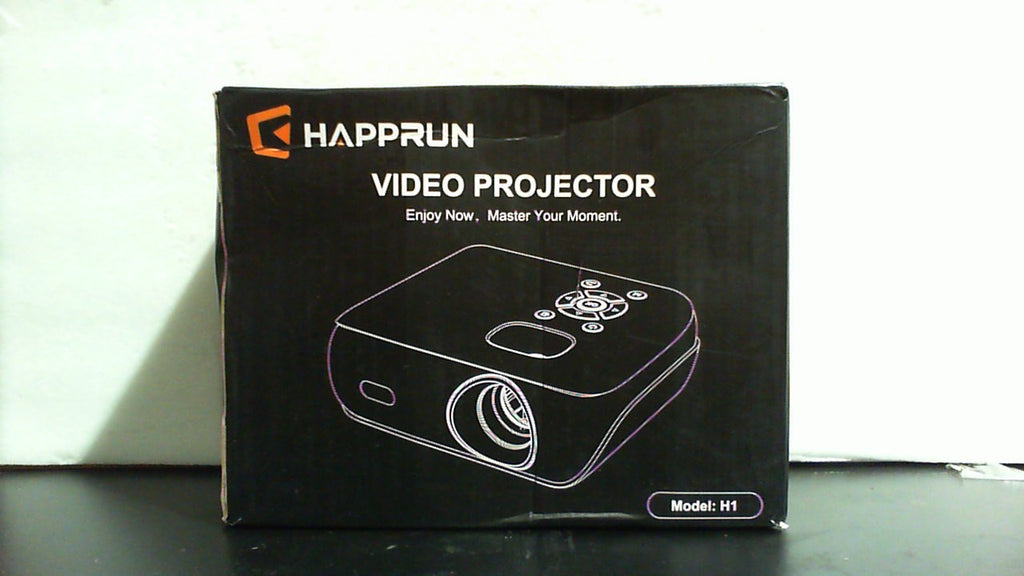 Proyector HAPPRUN Native 1080P, proyector de cine en casa Bluetooth con altavoz integrado, compatible con smartphone, HDMI, Fire Stick, PS5, uso en interiores y exteriores - Sin sistema Google TV