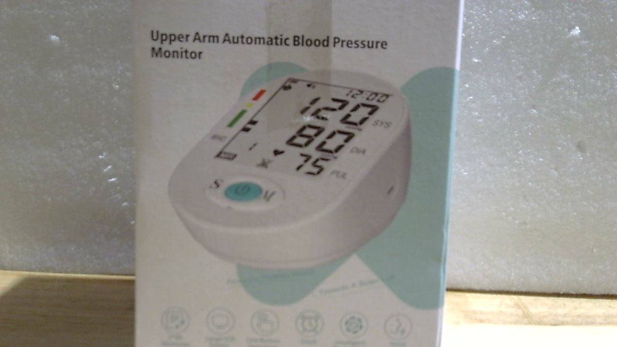 Monitor de presión arterial, tensiómetro con brazalete grande para el brazo de 8,7 a 17,3 pulgadas, pantalla grande, 198 memorias para 2 usuarios (blanco y negro).