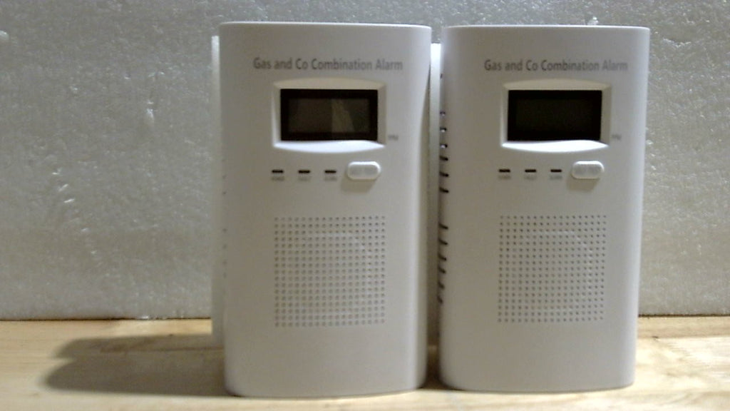 Paquete de 2 detectores combinados de gas y monóxido de carbono, alarma de monóxido de carbono enchufable y detector de gas natural, propano, metano, con función de batería de respaldo de 9 V, pantalla digital, para hogar, apartamento, autocaravana