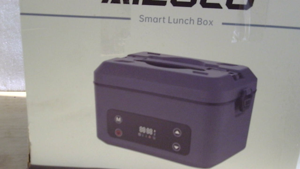 Fiambrera eléctrica inalámbrica SKEOS para adultos, fiambrera con calefacción a pilas con 5 lados calefactables, calentador de alimentos portátil con recipiente extraíble de 5,5 tazas, calentador de alimentos autocalentable para el trabajo, gris verdoso