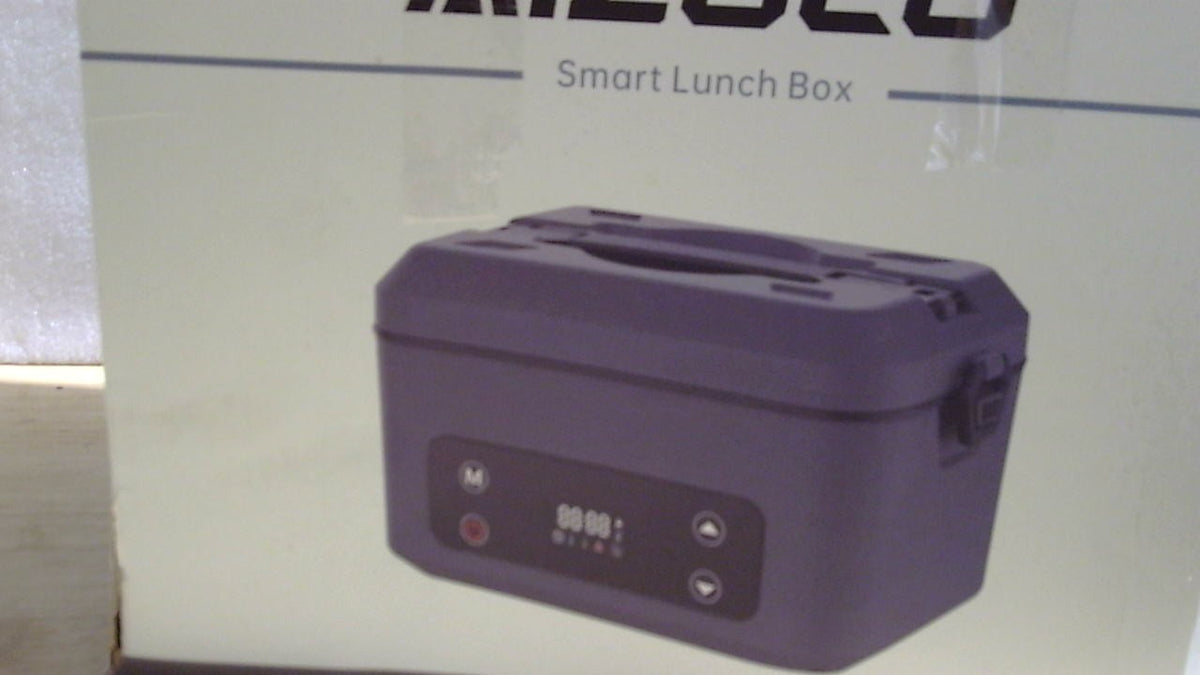 Fiambrera eléctrica inalámbrica SKEOS para adultos, fiambrera con calefacción a pilas con 5 lados calefactables, calentador de alimentos portátil con recipiente extraíble de 5,5 tazas, calentador de alimentos autocalentable para el trabajo, gris verdoso