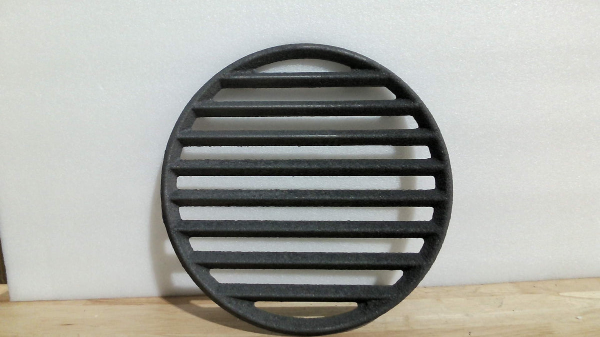 Rejilla inferior de hierro fundido OGANAZI - Rejilla redonda de 28 cm (11 pulgadas) para barbacoa, repuesto para parrilla de carbón de alta temperatura, piezas para parrilla, rejilla para chimenea, accesorios para barbacoa y fogatas.