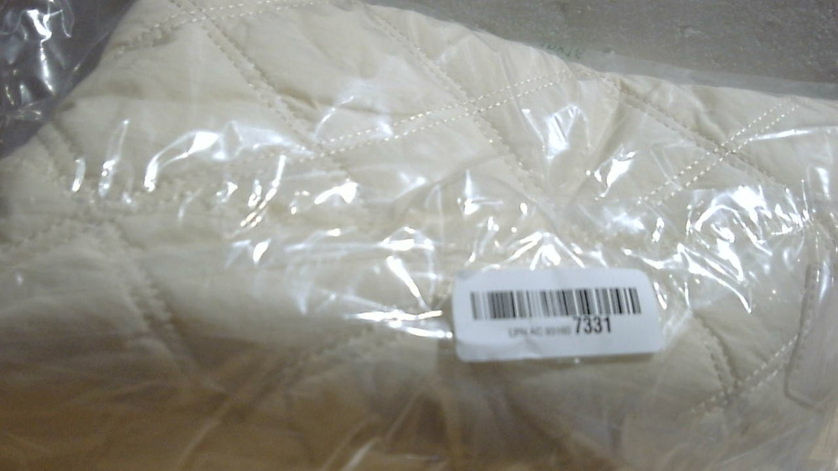 Bolso de mano acolchado Soewten para mujer, con cremallera, ideal para el trabajo o viajes. Color beige.