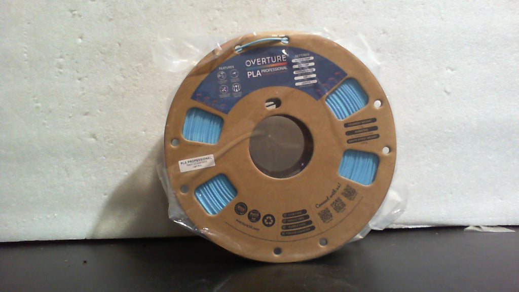 Filamento OVERTURE PLA Plus (PLA+) de 1,75 mm, más resistente y duradero, filamento profesional para impresoras 3D de 1 kg (2,2 lb), alta precisión +/- 0,02 mm, sin enredos (azul claro).