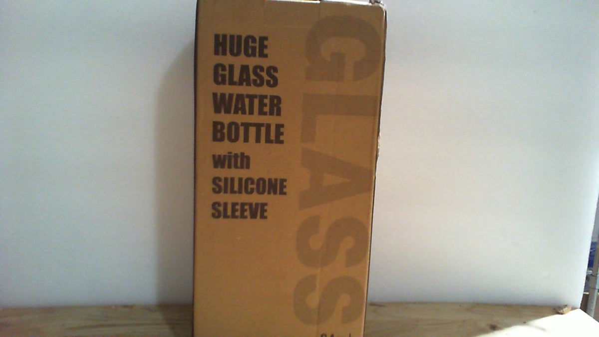 botella de agua de vidrio de gran capacidad con funda de silicona de 1.8L