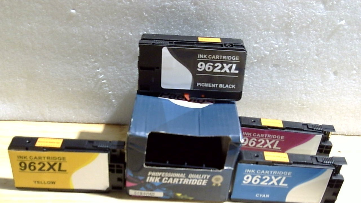 Paquete combinado de cartuchos de tinta 962 962XL con chip de última generación para HP 962XL. Paquete combinado para HP 962XL para HP Ink 962 para impresoras HP Officejet Pro 9010 9015 9020 9018 9025. Colores: negro, cian, magenta y amarillo. Paquete de