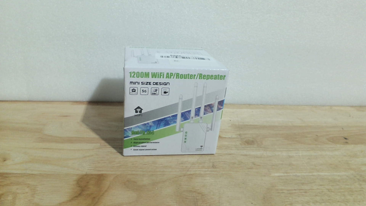 Extensor de señal WiFi para el hogar, extensor de internet de doble banda de 1200 Mbps, amplificador WiFi con cobertura de hasta 12888 pies cuadrados y 105 dispositivos, repetidor WiFi con puerto Ethernet, fácil configuración.