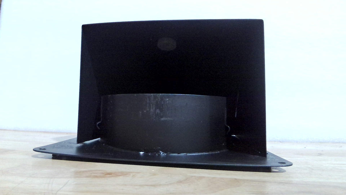 Cubierta de ventilación exterior de metal para secadora Drasum de 6 pulgadas, campana extractora de hierro resistente con amortiguador interno, cubierta desmontable y rejilla fija para secadora, cocina, HVAC, color negro.