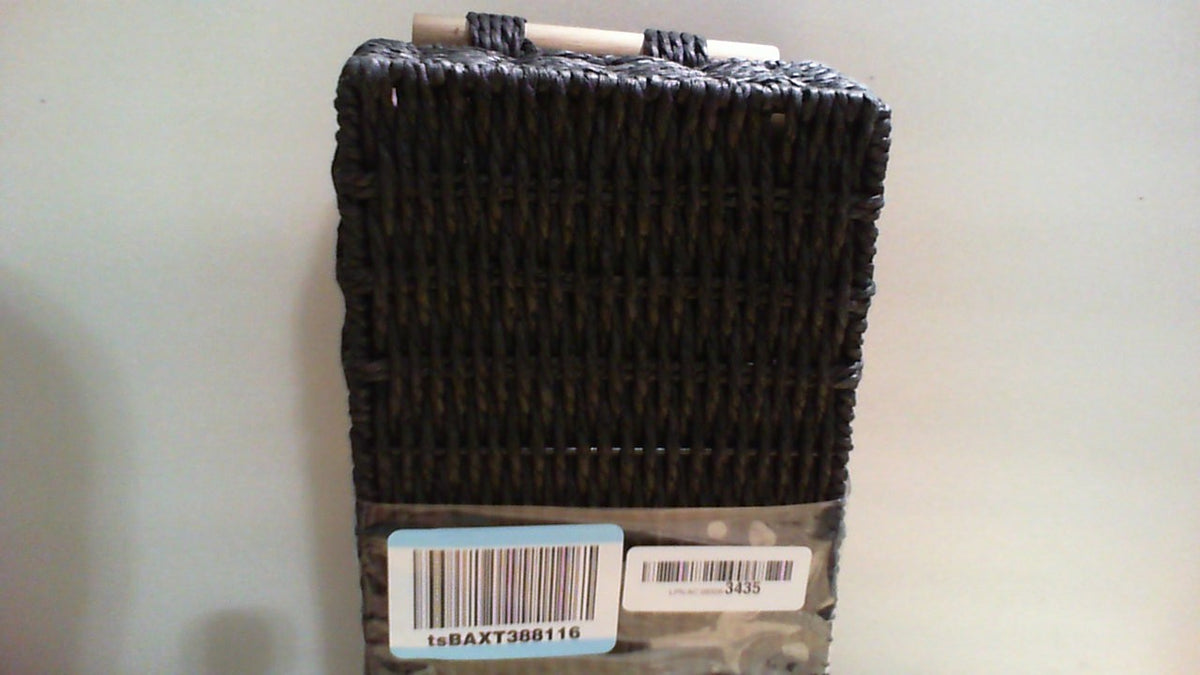 Organizador de baño CubesLand, cestas para guardar papel higiénico en el tanque del inodoro (paquete de 2), cesta decorativa festoneada para encimera con asa, cesta de mimbre para decoración de baño, hogar y sala de estar, color negro.