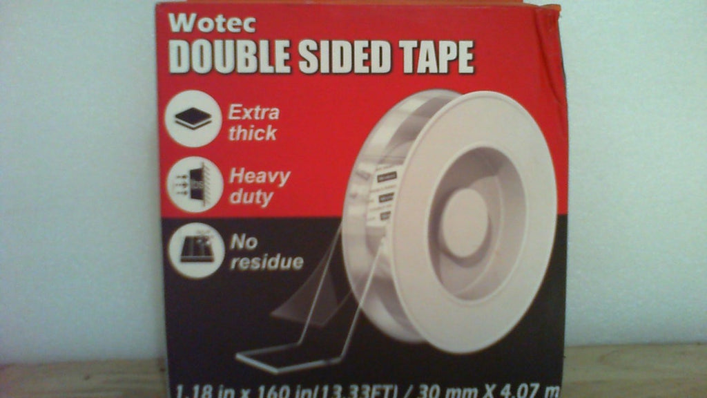 Cinta adhesiva de doble cara extragrande Wotec, resistente y removible, 3 cm x 406 cm, cinta nano transparente y resistente, cinta de montaje multiusos, tiras adhesivas para colgar cuadros, pósteres y alfombras.