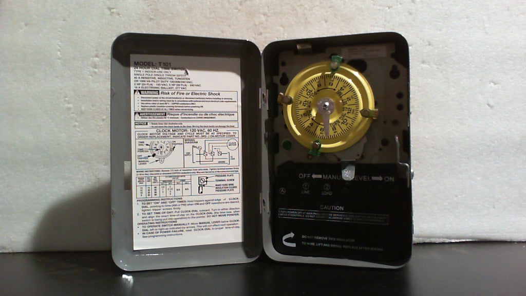 Intermatic Interruptor temporizador mecánico T101 de 24 horas.
