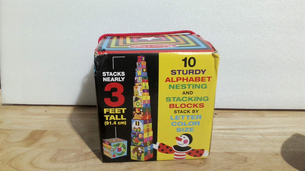 Bloques apilables y encajables con el alfabeto de lujo de Melissa & Doug, 10 piezas - Certificado FSC