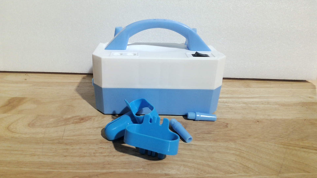 Bomba de aire eléctrica para globos, inflador/soplador eléctrico portátil de doble boquilla para decoración de fiestas, se utiliza para inflar globos rápidamente - 110 V 600 W [Azul]