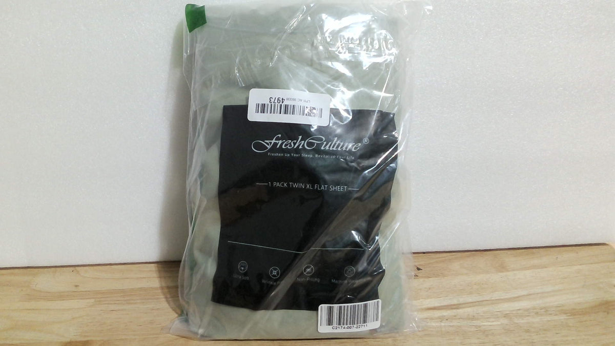 Sábana plana individual FreshCulture Twin XL - Calidad hotelera - Superficie de microfibra cepillada - Ultrasuave y transpirable - Sin arrugas - Fácil cuidado - Sábana plana individual (Twin XL, verde salvia)