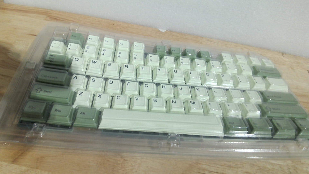 Juego de teclas dagaladoo para teclado, teclas PBT de doble inyección, teclas personalizadas con perfil Cherry (60, 65, 75 y 100%) para teclado mecánico retro Cherry-mx de tamaño completo, color verde matcha.