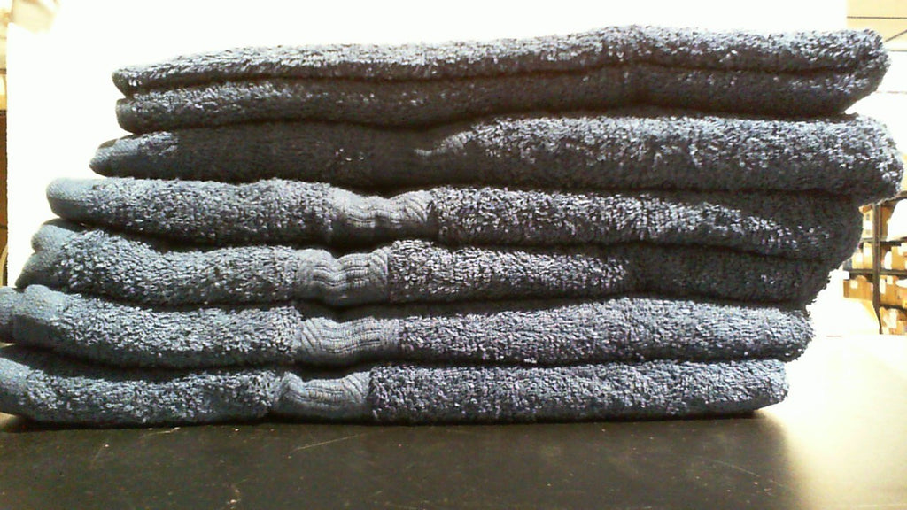Toallas de baño 100% algodón KAHAF COLLECTION, azul marino, 61 x 122 cm, paquete de 6 toallas, secado rápido, muy absorbentes, tacto suave, ideales para gimnasio, spa, baño, ducha y piscina. Toallas suaves de lujo (6 unidades, azul marino).