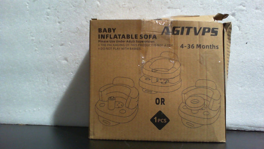 Asiento inflable mejorado para bebés AGITVPS con bandeja para bebés de 3 a 36 meses, bomba de aire incorporada, asiento Bumbo con bandeja, silla para bebé Sit Me Up, asiento de suelo para bebés, para aprender a sentarse y comer (conejito Surround-Love).