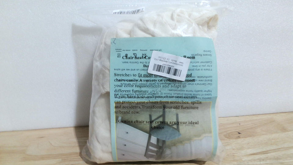 Fundas impermeables Genina para sillas de comedor, fundas elásticas extraíbles y lavables para cojines de sillas de comedor y cocina (Argyle-Beige, 4 unidades)