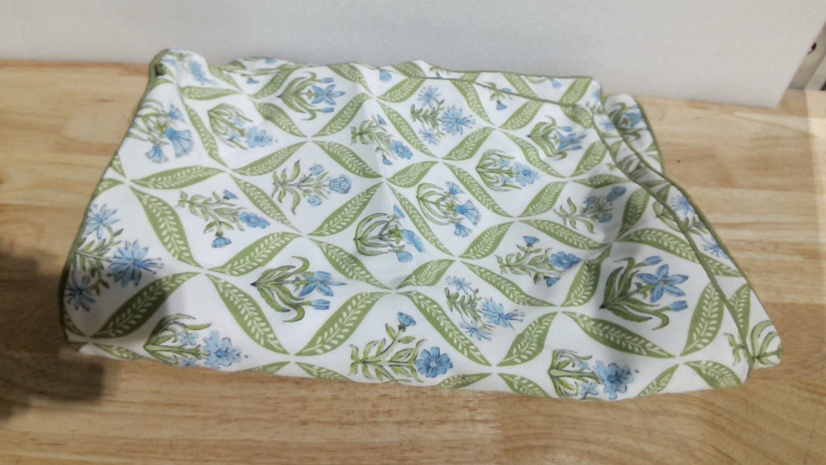 Fundas de cojín decorativas para exteriores ANRODUO con estampado floral, 30 x 50 cm, impermeables, juego de 2, con estampado de bloques y ribete fino para patio, porche, jardín, sofá, banco, decoración de verano, color verde.