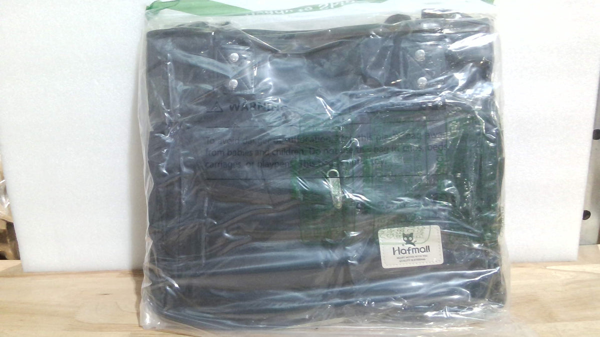 Bolsa térmica grande para el almuerzo Hafmall para hombres y mujeres, fiambrera a prueba de fugas para adultos, bolsa de almuerzo de amplia apertura con correa para el hombro, bolsa térmica reutilizable para el almuerzo, color negro