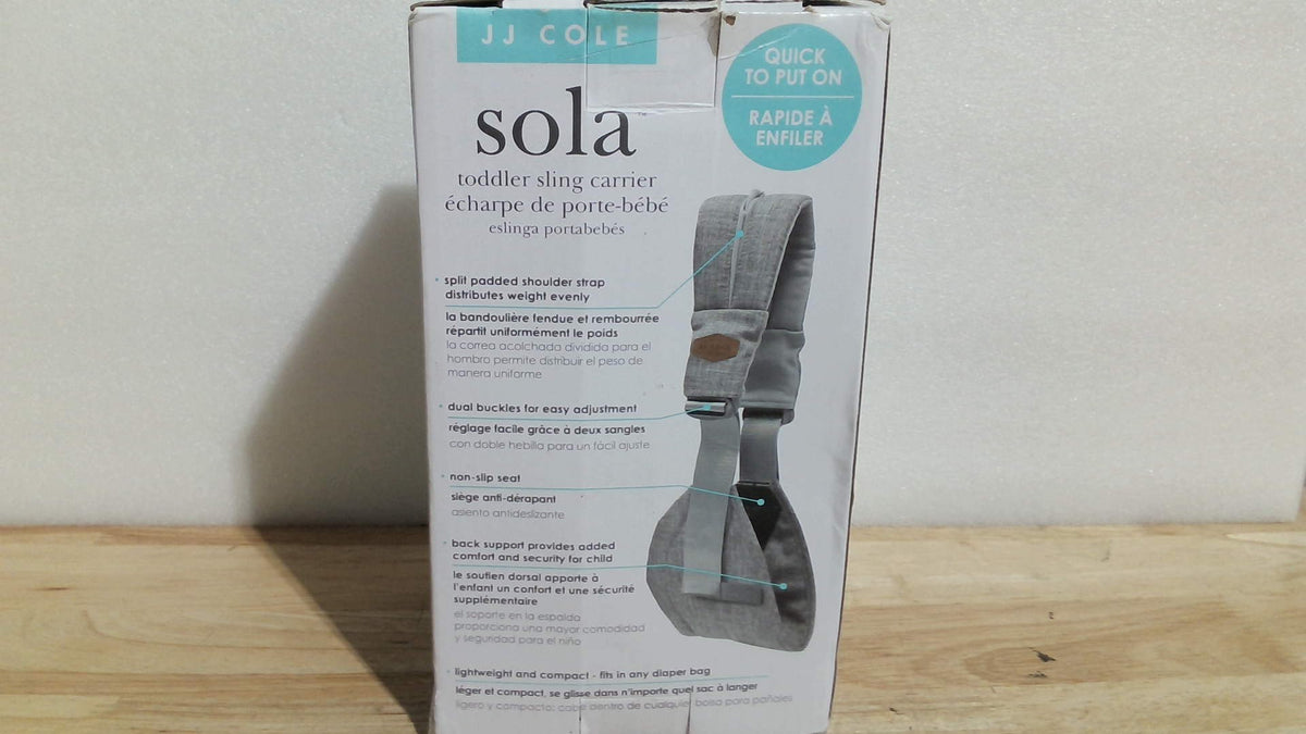 Portabebés tipo fular JJ Cole Sola para niños pequeños - Portabebés ajustable para niños pequeños y bebés - Artículos esenciales para bebés - Edades de 1 a 4 años o 45 libras