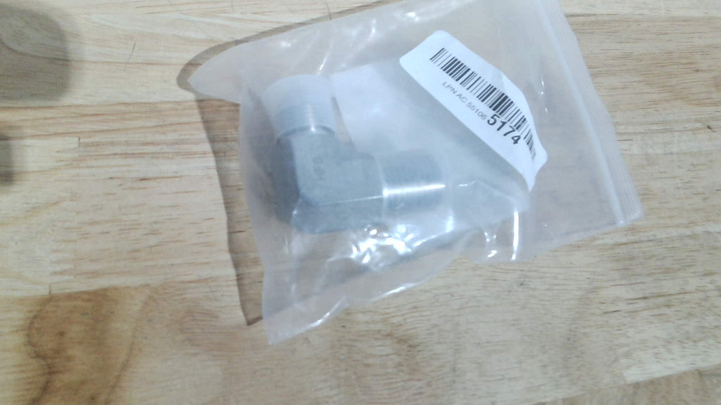 HFS(R) Codo macho NPT de 1/2" a macho JIC de 1/2" con abocardado de 90° para tubería, acero inoxidable 304 (1/2" MNPT x 1/2" MJIC)