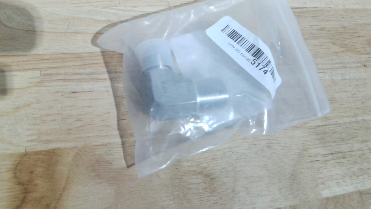 HFS(R) Codo macho NPT de 1/2" a macho JIC de 1/2" con abocardado de 90° para tubería, acero inoxidable 304 (1/2" MNPT x 1/2" MJIC)