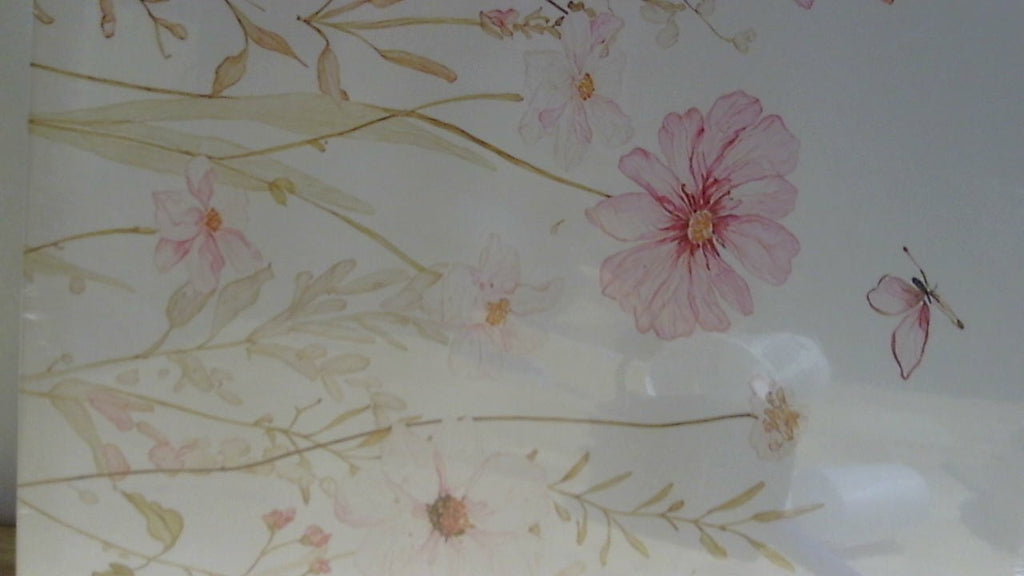 Cuadro decorativo de lienzo con flores silvestres rosas de MTFBWY para la habitación del bebé, imágenes de flores en acuarela para el dormitorio de niñas, juego de 3 láminas estéticas relajantes, 30 x 40 cm.