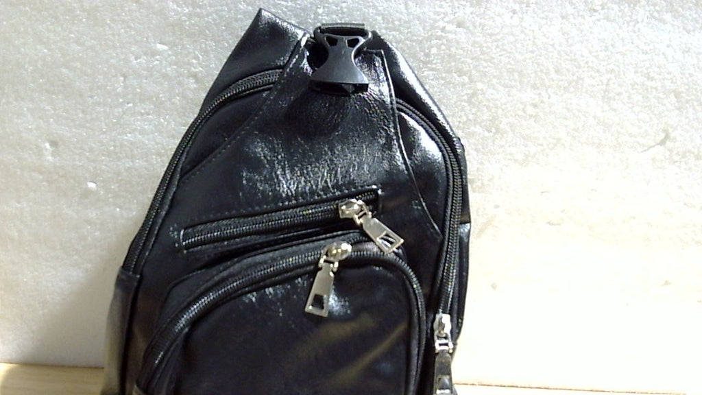 Bolso bandolera de cuero Piecees para hombre, bolso cruzado para el pecho, mochila bandolera con puerto de carga USB.