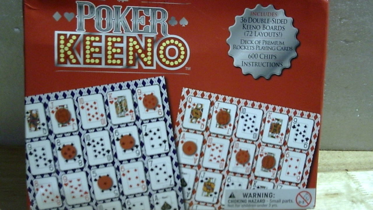Regal Games - Set de juego Poker Keeno a granel - Incluye 36 tableros de doble cara, 600 fichas de puntuación, 1 baraja de cartas de póker estándar - 72 diseños de tablero únicos - Juego de cartas Casino Night - Compatible con Poker Keno