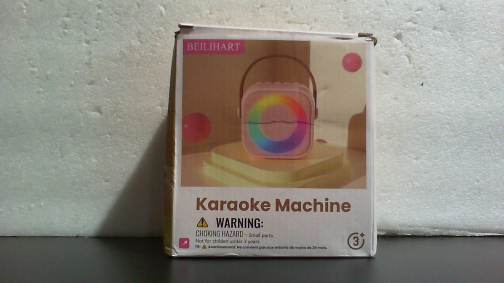 Mini máquina de karaoke, altavoz portátil Bluetooth con 2 micrófonos inalámbricos y luces para fiestas para niños y adultos, regalo de cumpleaños para niñas, niños y familias en casa #0160