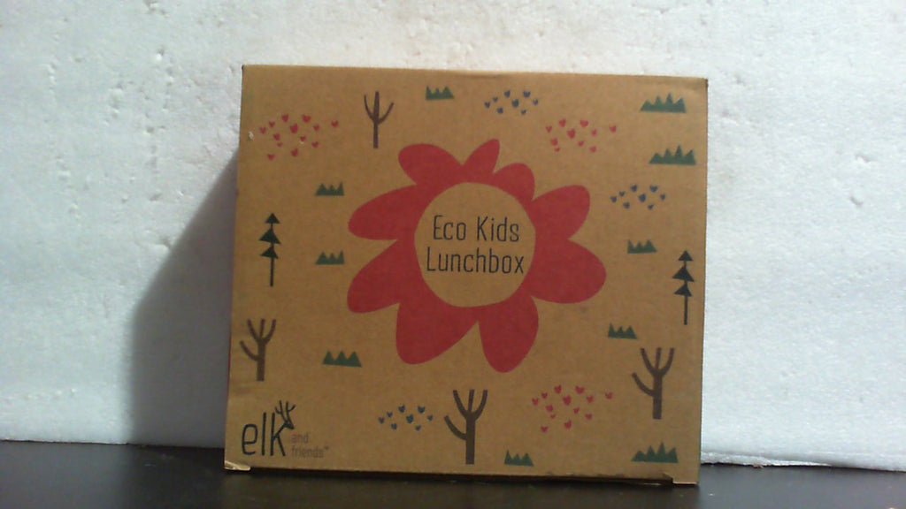 Fiambrera infantil de acero inoxidable Elk and Friends con tapa de silicona | A prueba de fugas | Recipiente para el almuerzo de los niños pequeños | 4 compartimentos | Apta para lavavajillas