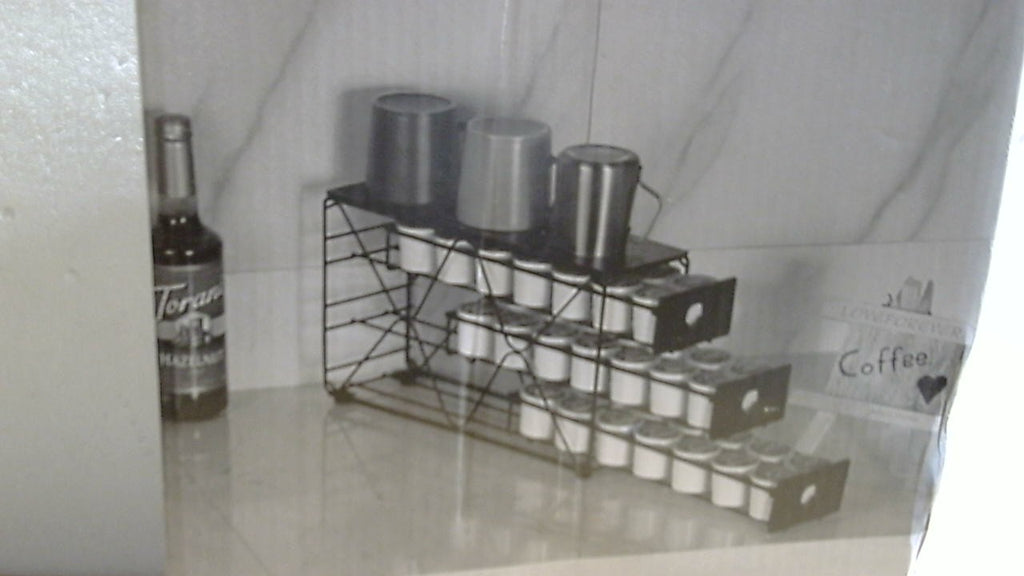 Soporte para cápsulas de café FlagShip de 3 niveles para organizar cápsulas de café K-Cup y ahorrar espacio en la encimera de la cocina (capacidad para 42 cápsulas).