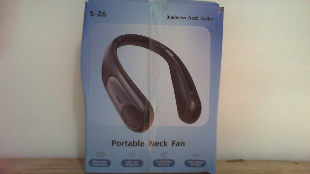 Ventilador de cuello portátil Namecute, ventilador personal sin aspas para interiores y exteriores, pantalla LED, refrigeración de 360°, 4 velocidades, batería recargable USB de 6000 mAh, regalo de cumpleaños para hombres, mujeres, papás y mamás (negro).