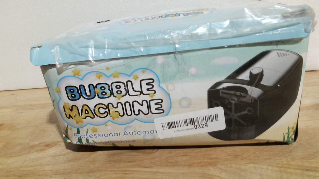 Máquina de burbujas automática, generador de más de 18.000 burbujas grandes por minuto para niños pequeños, con 2 velocidades, 6 varitas, funciona con enchufe o pilas para fiestas de cumpleaños y bodas en interiores y exteriores (Negro).