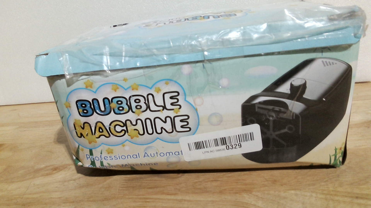 Máquina de burbujas automática, generador de más de 18.000 burbujas grandes por minuto para niños pequeños, con 2 velocidades, 6 varitas, funciona con enchufe o pilas para fiestas de cumpleaños y bodas en interiores y exteriores (Negro).