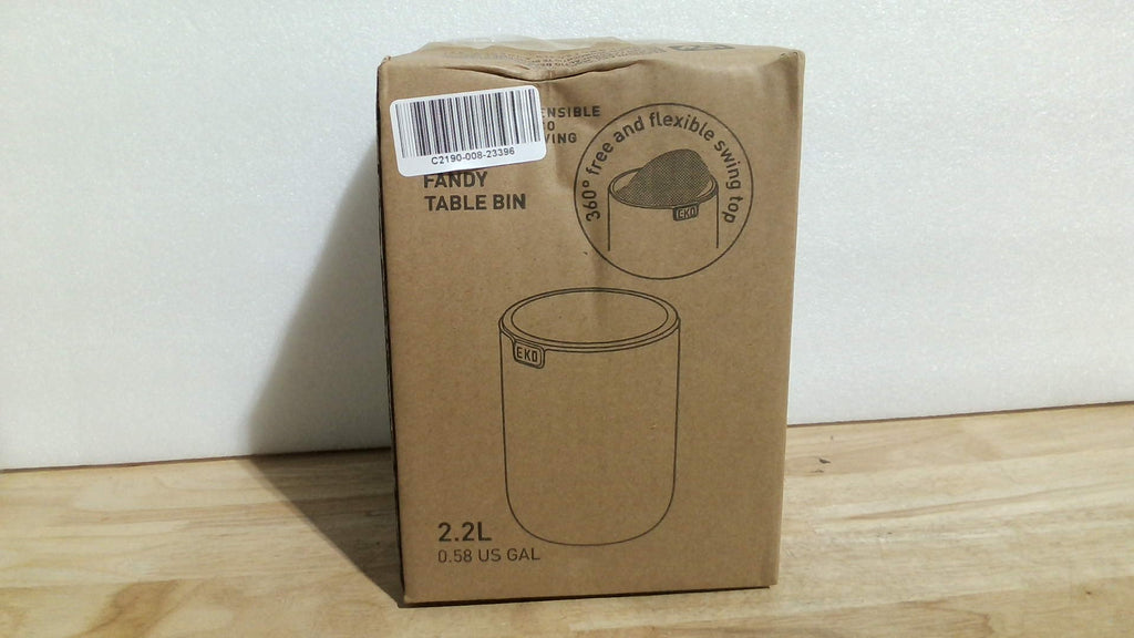 EKO Fandy Mini Cubo de Basura de 2,2 L con Tapa, Cubo de Basura de Escritorio con Tapa Abatible para Baño, Encimera, Tocador, Escritorio u Oficina, Cubo de Basura Pequeño (Gris)