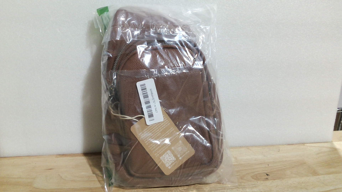 Bolso bandolera pequeño de piel auténtica suave Befen para mujer, bolso bandolera antirrobo para mujer para viajes con correas anchas, color marrón coñac.