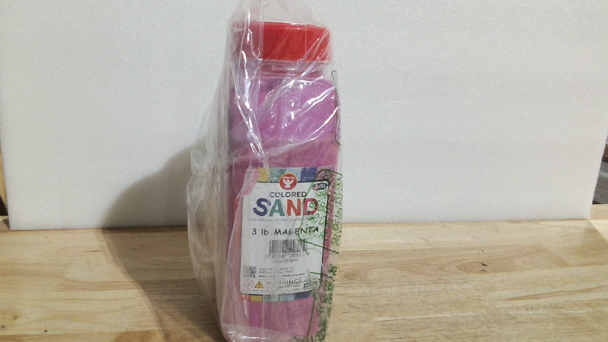 Arena de colores Hygloss para manualidades – Botella de 1,36 kg, magenta – Kits de arte con arena fina, vibrante y colorida para juegos sensoriales para niños – Actividades para el aula para niños de 3 a 12 años – Seguro para mayores de 3 años