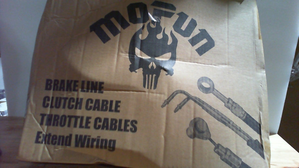 Kit de cables de acelerador y ralentí Mofun, latiguillo de freno hidráulico sin ABS y cable de embrague compatibles con Harley Touring Road Glide Road King sin ABS (1999-2007), apto para manillar de 12"-14", cromado.