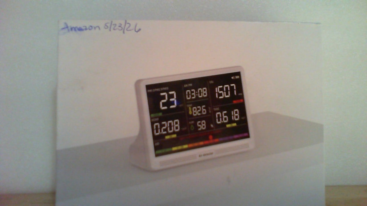 Monitor de calidad del aire interior 16 en 1 con pantalla de 7", batería extendida de 12 horas de duración, medidor profesional de calidad del aire para CO2, TVOC, PM2.5, PM1.0, PM10, HCHO, temperatura, humedad, AQI y tiempo.