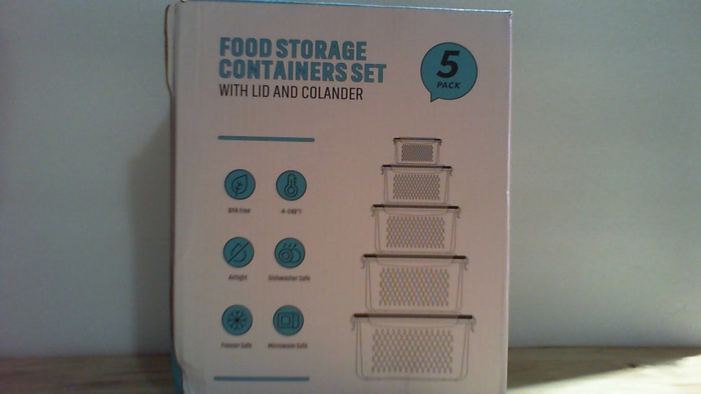 HOMETALL Paquete de 5 recipientes para almacenar frutas en el refrigerador, recipientes de plástico para frutas para refrigerador con coladores extraíbles, organizadores de refrigerador a prueba de fugas y almacenamiento para bayas, verduras, ensaladas