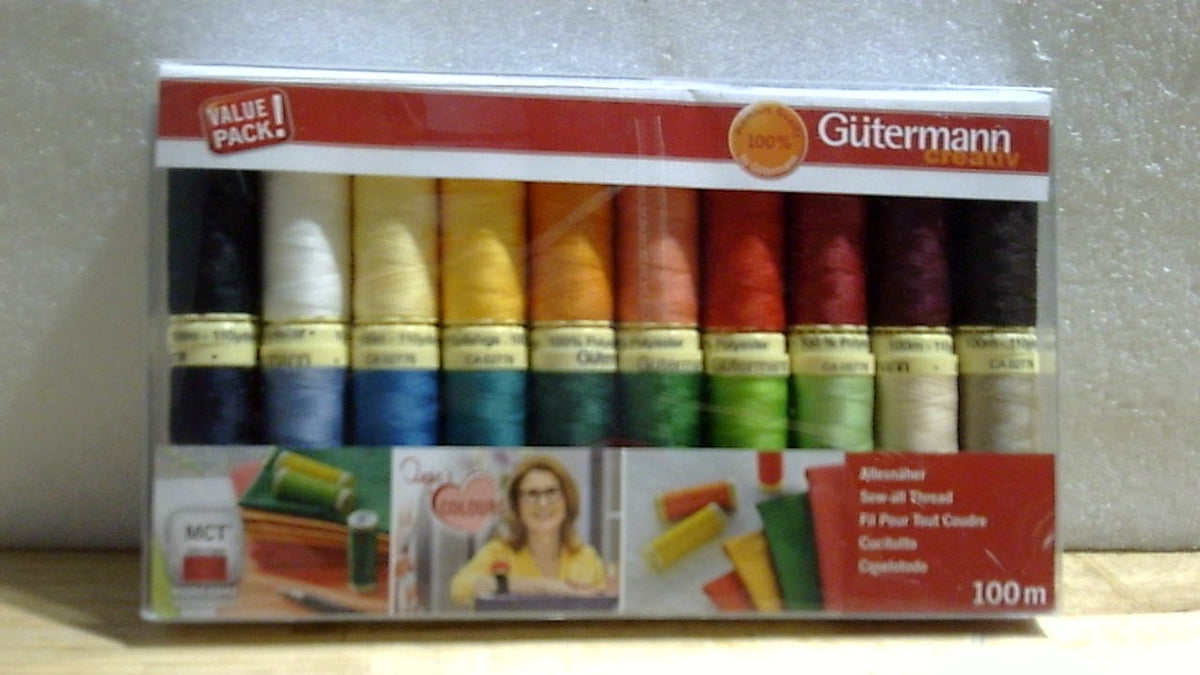 Juego de hilos Gutermann 734610-1 para coser todo tipo de cosas, 100 m x 20 carretes, multicolor.