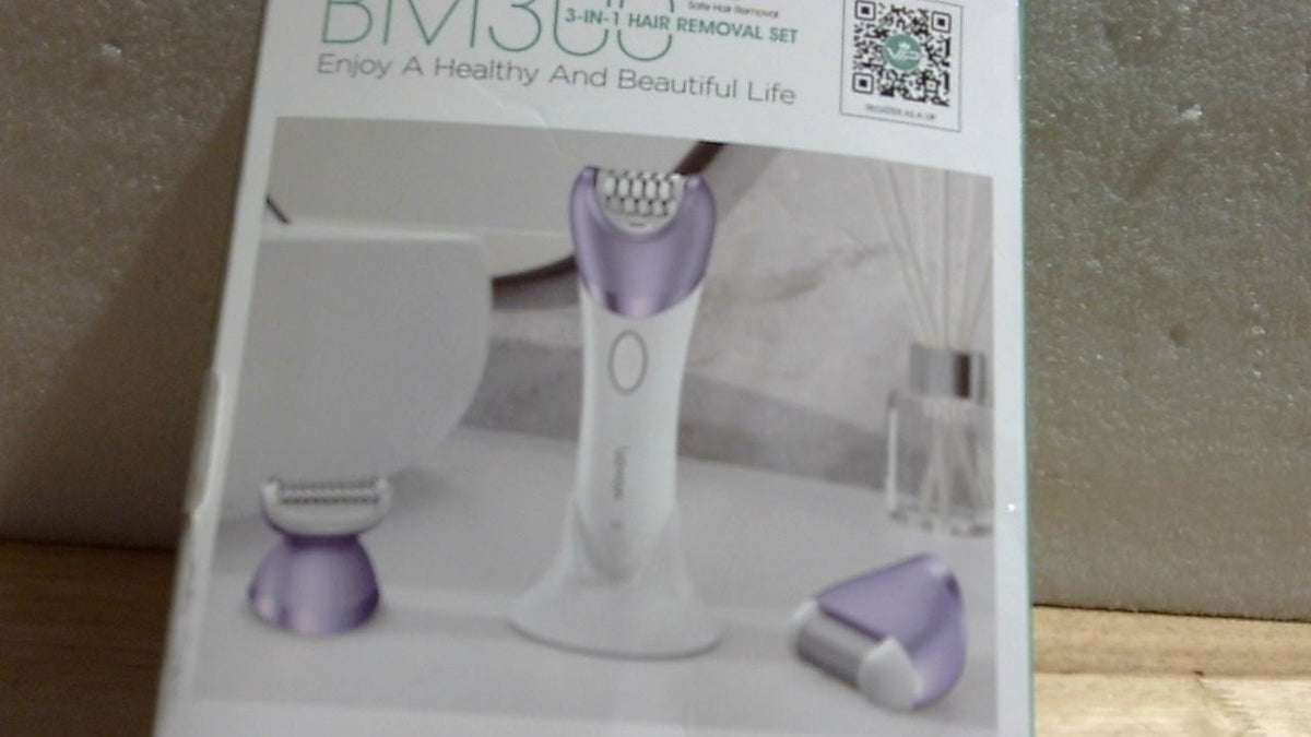 USADO-Depiladora VOYOR para mujer, depiladora inalámbrica para mujer, dispositivo de depilación 3 en 1 para piernas, brazos y rostro con 30 pinzas, afeitadora y recortadora eléctrica recargable para uso en seco y húmedo BM300 (morado)