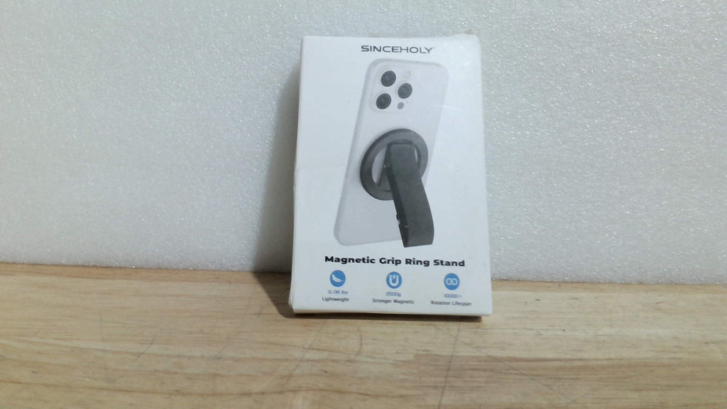 SINCEHOLY para MagSafe Phone Grip Ring, soporte magnético para teléfono con correa de silicona para el dedo, soporte giratorio de doble eje de 360°, soporte magnético N52 para Mag Safe iPhone 17/16/15/14/13/12, negro