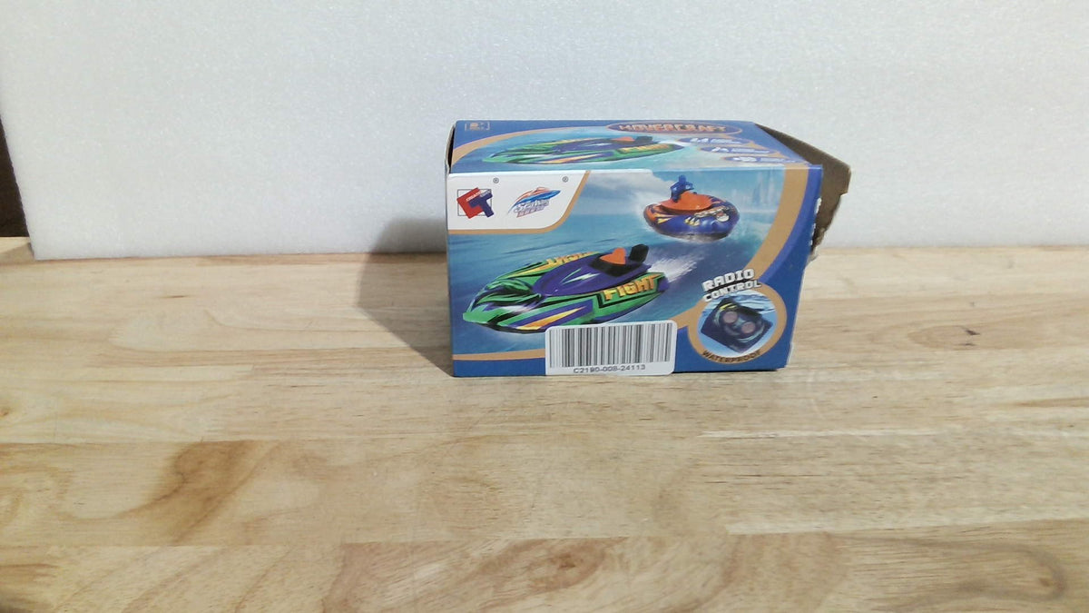 Barco teledirigido LAFALA para niños con parachoques inflable, batería recargable USB, ideal para piscinas, regalo de cumpleaños para niños de 8 a 12 años, juguete acuático de verano, color azul.